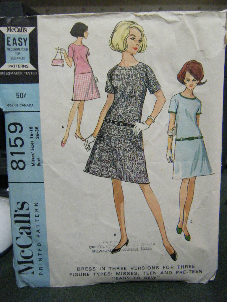 Vintage McCall's 8159 Misses Dress Pattern - Size 16 & 18 - $11.78