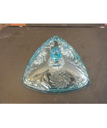 Vintage Retro Blue Cut Glass Triangle Replacement Candy Dish Lid - Lid O... - £16.78 GBP