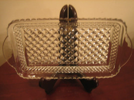 Vintage Pressed Clear Depression? Glass Rectangular Relish Dish With Han... - £14.91 GBP