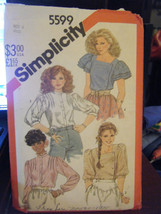 Vintage Simplicity 5599 Misses Set of Blouses Pattern - Size 6 - £8.33 GBP