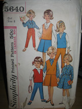 Simplicity 5640 Girl&#39;s Blouse, Skirt, Top &amp; Pants Pattern - Size 8 Chest 26 - £6.11 GBP