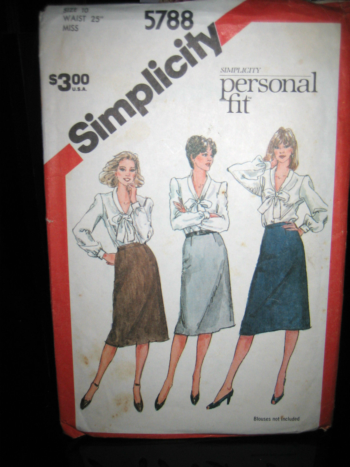 Primary image for Vintage Simplicity #5788 Misses Proportioned Slim Skirts Pattern - Size 12