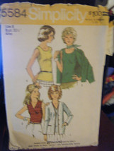 Vintage Simplicity 5584 Misses Unlined Knit Cardigan &amp; Top Pattern - Size 8 - £5.89 GBP