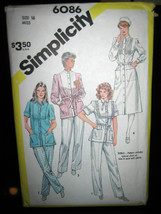 Vintage Simplicity #6086 Misses Uniform Dress/Tunic/Pants Pattern - Size 16 - £6.57 GBP