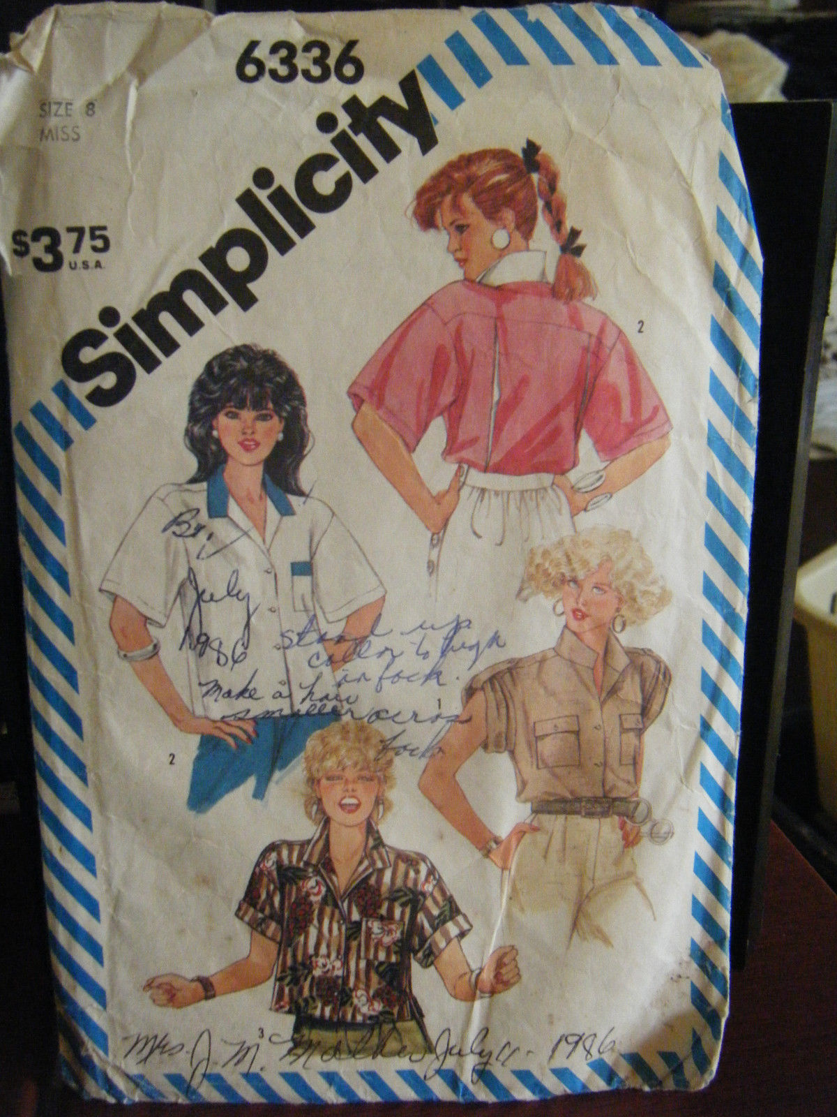 Vintage Simplicity 6336 Misses Variety of Shirts Pattern - Size 8 Bust 31 1/2 - $6.26