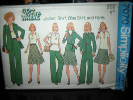 Simplicity 7070 Misses Unlined Jacket, Pants, Shirt &amp; Skirt Pattern - Size 12 - £5.27 GBP