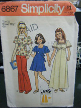 Simplicity 6867 Girl&#39;s Dress or Top Pattern - Size 10 Chest 28 1/2 - £6.03 GBP