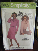 Vintage Simplicity 8162 Misses Blouson Cowl Top & Skirt Pattern - Size P (6-8) - $7.65