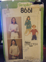 Vintage Simplicity 8661 Misses Pullover Tops Pattern - Sizes 8 & 10 - £6.95 GBP