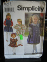 Vintage Simplicity 8021 Girl's Dress & Pinafore Pattern - Sizes 2/3/4 - $8.34