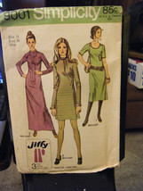 Vintage Simplicity 9001 Misses Dress in 3 Lengths Pattern - Size 14 Bust 36 - $9.45