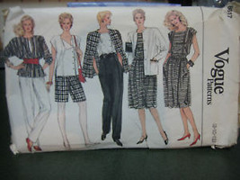 Vogue 8617 Misses Unlined Jacket, Skirt, Pants, Shorts &amp; Top Pattern - Size 8-12 - £8.50 GBP