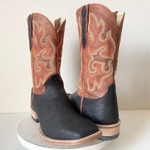 Lane Capitan LUBBOCK Mens Black Cowboy Boots 13D Square Toe Leather West... - $212.85