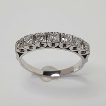 0.75CT Künstlicher Diamant 7-Stone Ehering Ring IN 14K Weiß Vergoldet - £160.57 GBP