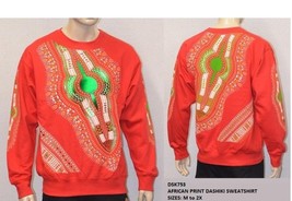 African Swag Dashiki RED AFRICAN PRINT DASHIKI SWEATSHIRTS Black Panther  - £35.38 GBP