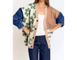 Lalavon patchwork denim sleeve cardigan Multi - $72.00