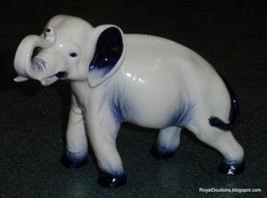 **ULTRA RARE** Royal Doulton Blue Flambe Elephant Figurine With Trunk In Salute - £2,278.17 GBP