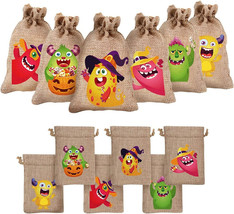 18PCS Halloween Burlap Gift Bags,Large Monster Goody Treat Bag - £10.95 GBP