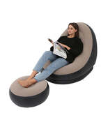Inflatable Air Mattress Lazy Sofa Deck Chair Comfortable Leg Stool Rest ... - $63.57