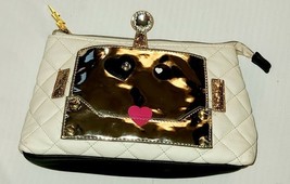 Betsey Johnson Purse Clutch Golden Robot Kitsch Cosmetic Bag - $25.56