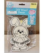 Wood Decor Craft Ornament 5&quot; x 3&quot; DIY Easter Bunny &amp; 3 Markers &amp; Stand N... - £1.99 GBP