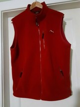Vintage Mens LL Bean Outdoors Red Medium Vest Zippered Fleece USA (ZZ) - £17.94 GBP