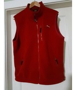 Vintage Mens LL Bean Outdoors Red Medium Vest Zippered Fleece USA (ZZ) - $22.40
