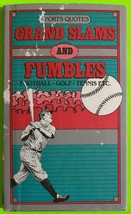 Vtg Grand Slams and Fumbles: Sports Quotes by Peter Beilenson (HCDJ 1989) - $4.64