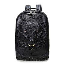 2022 New Street Trend Men Backpack Male 3D Stereo Lion Head Shoulder Bag Leather - £245.25 GBP