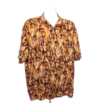  Morro Bay Shirt Size L, Gold Fish Shirt, Short Sleeve Button Up - £12.47 GBP