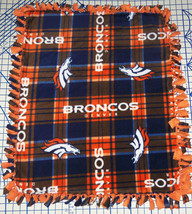 Denver Broncos Baby Blanket Fleece Pet Lap Navy Orange 30&quot; x 24&quot; NFL Foo... - £33.79 GBP
