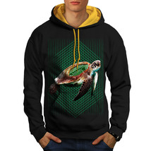 Wellcoda Sea Turtle Progammer Mens Contrast Hoodie, Tortoise Casual Jumper - £31.12 GBP