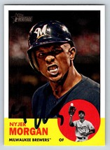 Nyjer Morgan Autographed 2012 Topps Heritage Signed Card #137 - Brewers - $5.00