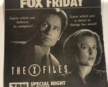 The X-Files Tv Show Print Ad Vintage David Duchovny Gillian Anderson TPA2 - $5.93