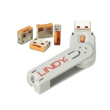 LINDY USB Port Blocker - Pack of 4 Colour Code: Orange  - $50.00