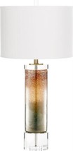 Table Lamp Cyan Design Stardust 1-Light Off-White Lunar Brown Linen Shade Glass - £862.18 GBP