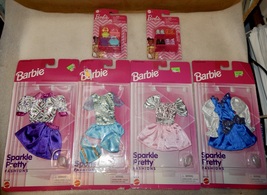 1995/97 Vintage Barbie Sparkle Pretty Fashions NIP Mattel 4ea + Shoes Pu... - $49.99