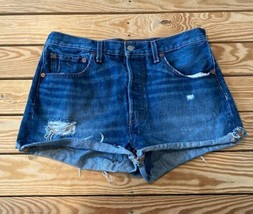 Levi’s Women’s 501 Cut Off Denim shorts Size 31 Blue S2 - £14.78 GBP