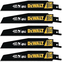 DeWALT DWA4176 Steel 6&quot; 10 TPI 2X Reciprocating Saw Blades, 5 Pack - £33.18 GBP