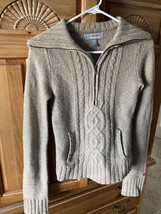 Hollister Zippered Sweater Tan Women’s Size Small - £39.73 GBP