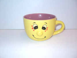 Mug with 3D Nose Smiling Face Vintage 16 0z. Yellow, Pink Interior Collectible - £14.73 GBP