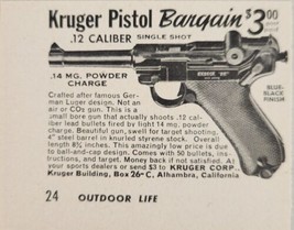 1956 Print Ad Kruger Pistol .12 Caliber Single Shot Alhambra,California - £5.67 GBP