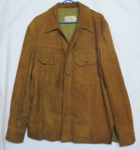 Vtg 50s 60s California Sportswear Leather Suede Co LA Mens 48 Soft Brown... - £113.45 GBP