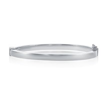 Sterling Silver Plain Hinged Bangle - £118.60 GBP