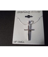 Plain Cross With Sterling Silver 18&quot; Chain - £11.78 GBP