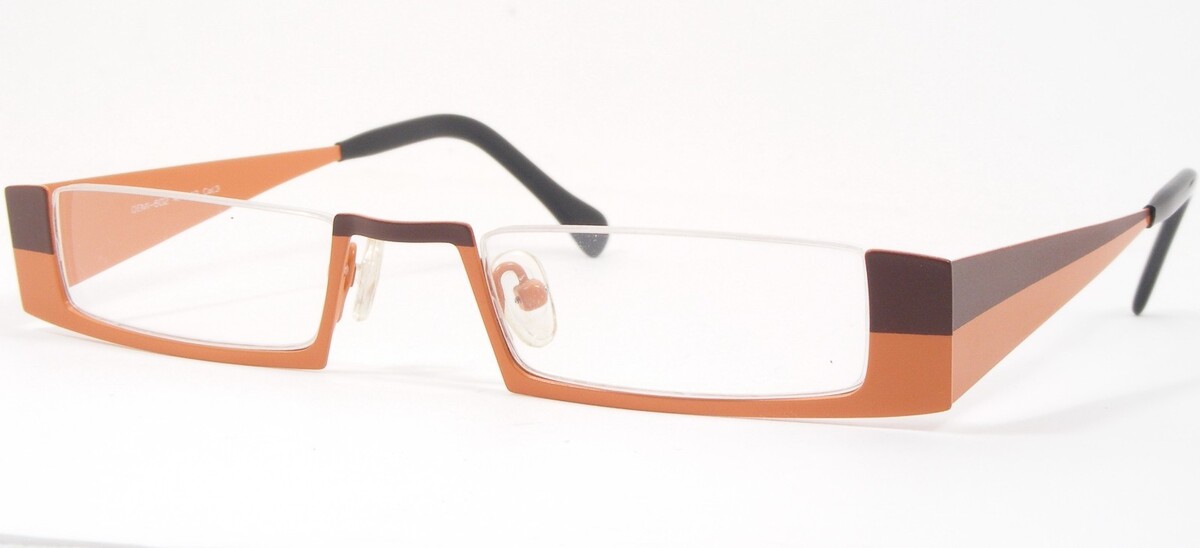 Q. O.Belgique DEMI-602 3 Marron / Abricot Unique Rare Lunettes Cadre 47-... - $86.87