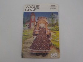 VOGUE CRAFT PATTERN #8337 18&quot; EARLY AMERICAN DOLL CLOTHES LINDA CARR UNC... - £7.89 GBP