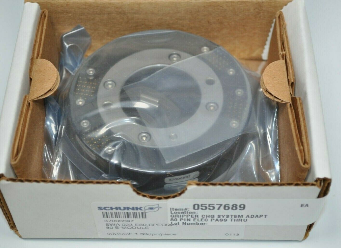 NEW SCHUNK SWA-023-E80 Gripper Change System Electric Pass Thru E-Module... - $494.99