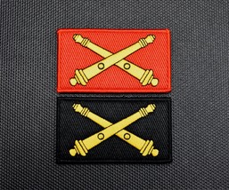 U.S. Army Artillery Branch Crossed Cannons Premium Embroidered Patch Set Hook - £10.96 GBP