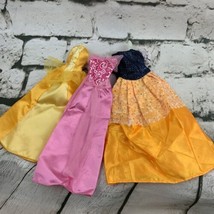 Barbie Doll Outfit Formal Dress Lot Pink Yellow - £9.38 GBP